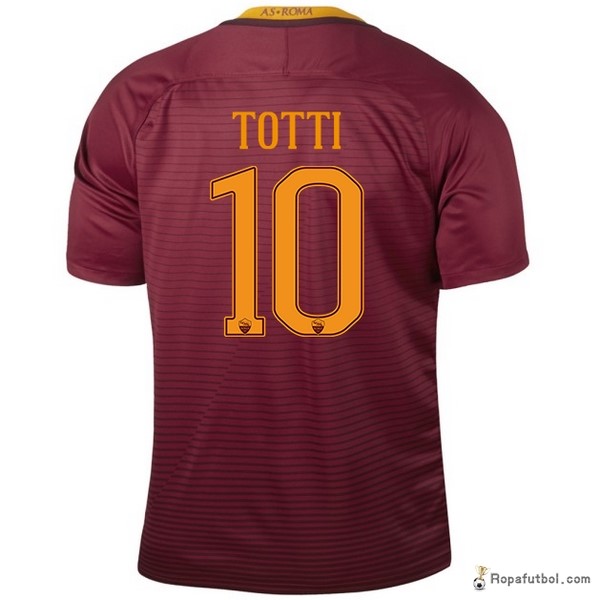 Camiseta As Roma Replica Primera Ropa Totti 2016/17 Rojo